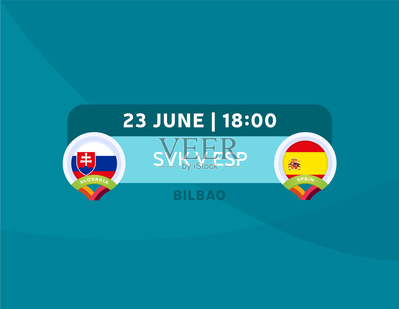 2020年,斯洛伐克对阵西班牙插画图片素材