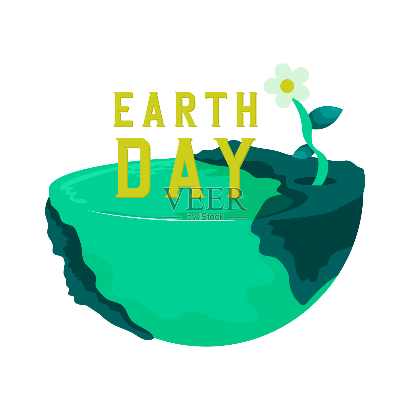 地球日图片白色插画图片素材