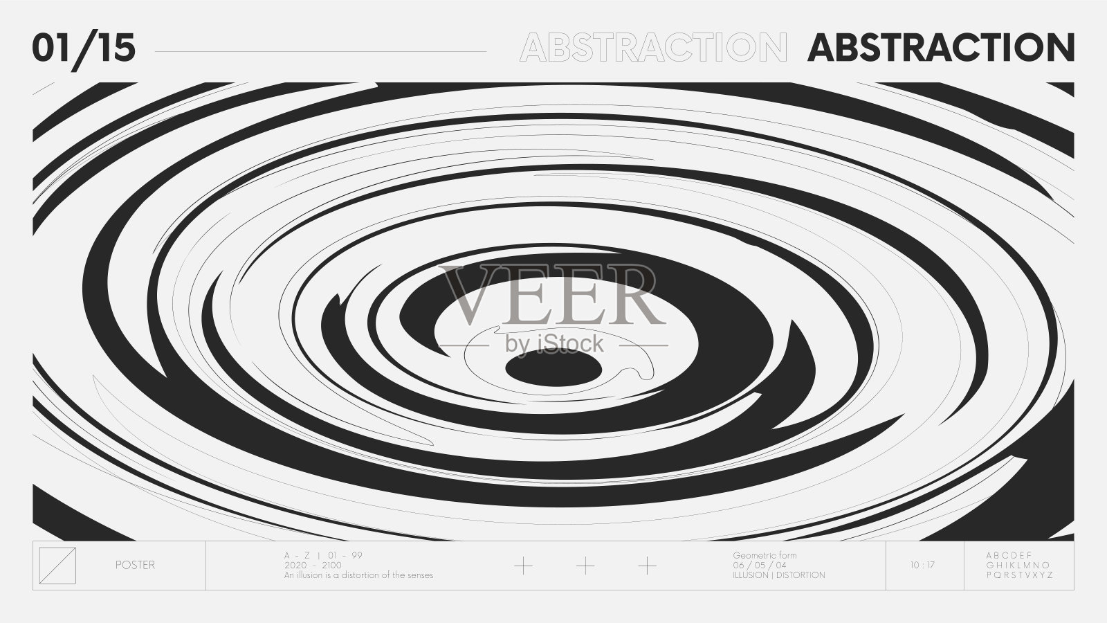 抽象的现代几何横幅用简单的黑白颜色的形状,平面构图设计矢量背景,圆形的波浪从平面上落下插画图片素材