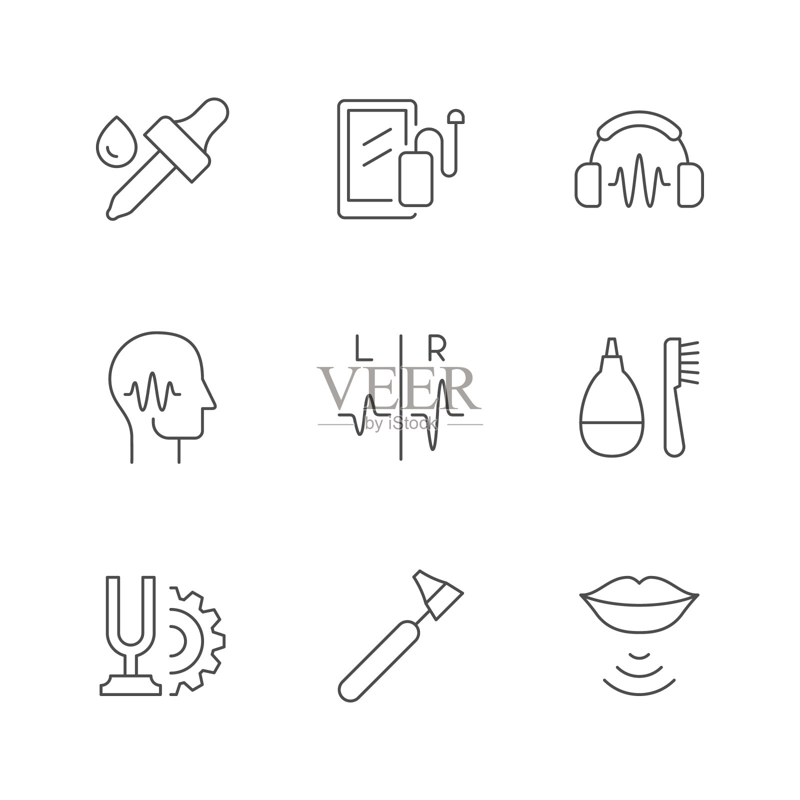 设置助听器的线条图标图标素材