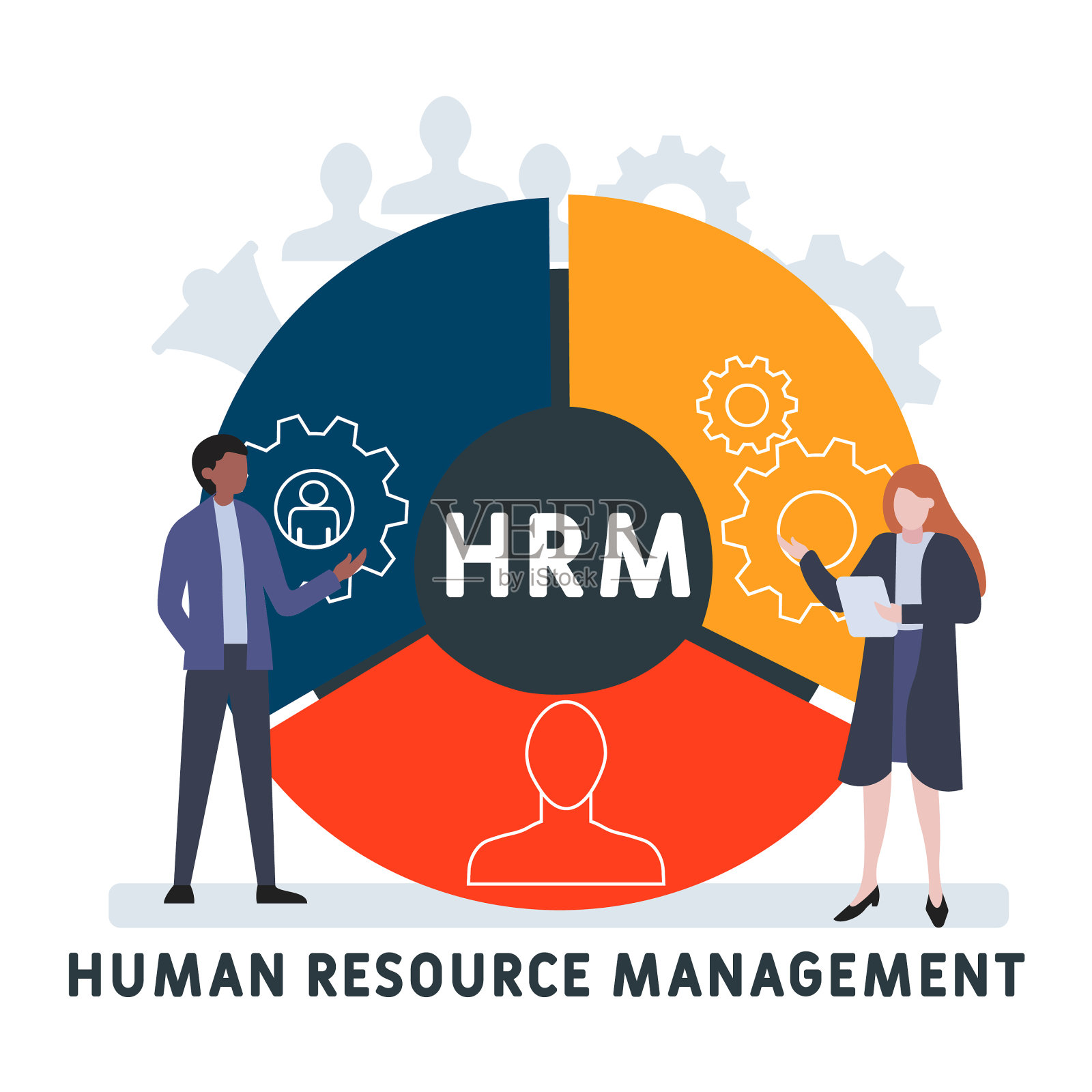以人为本的平面设计。人力资源管理-人力资源管理的缩写插画图片素材