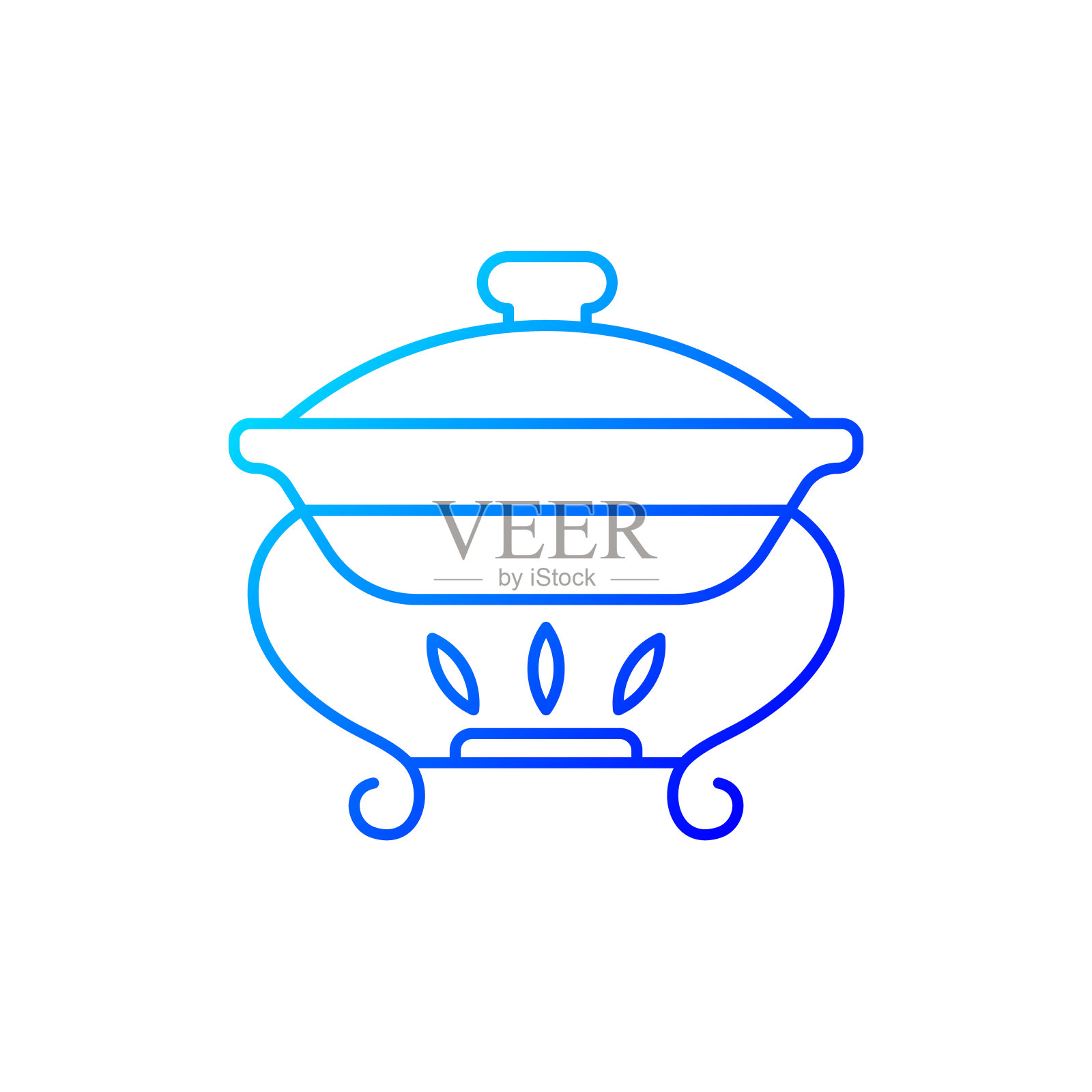 加热托盘梯度线性矢量图标插画图片素材