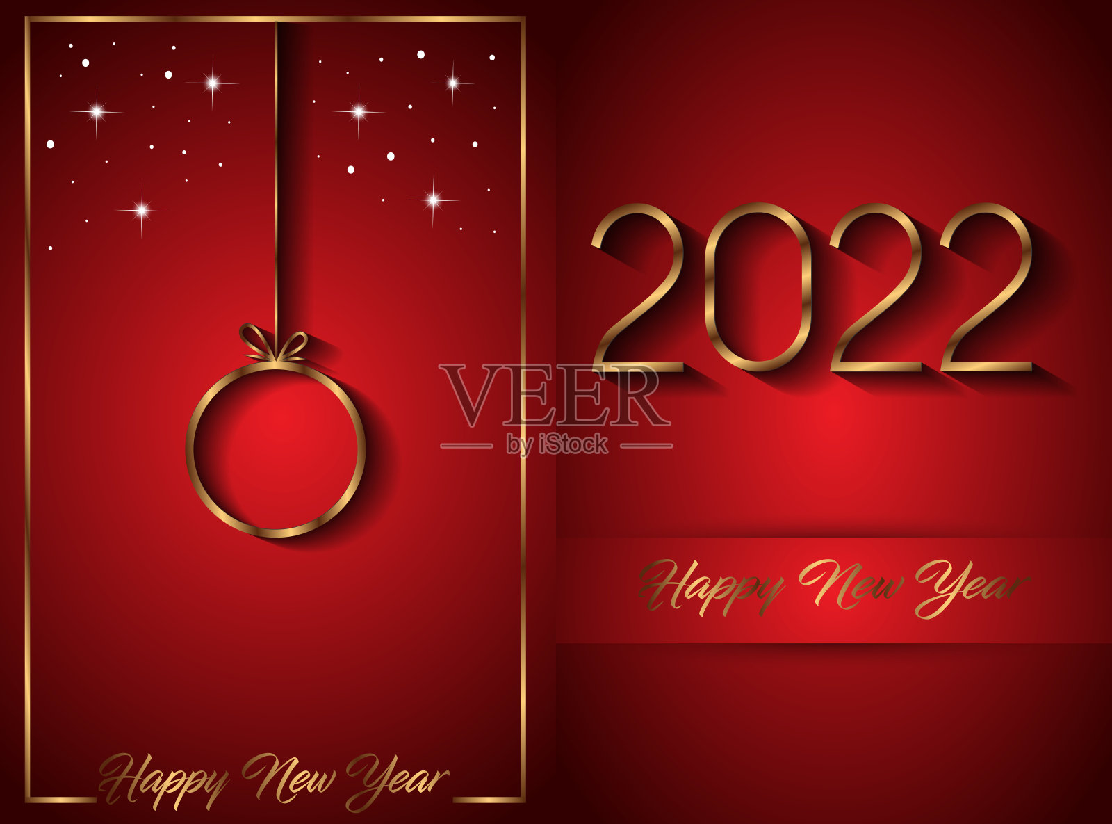 2022年新年快乐背景为您的季节邀请,节日海报,贺卡。设计模板素材