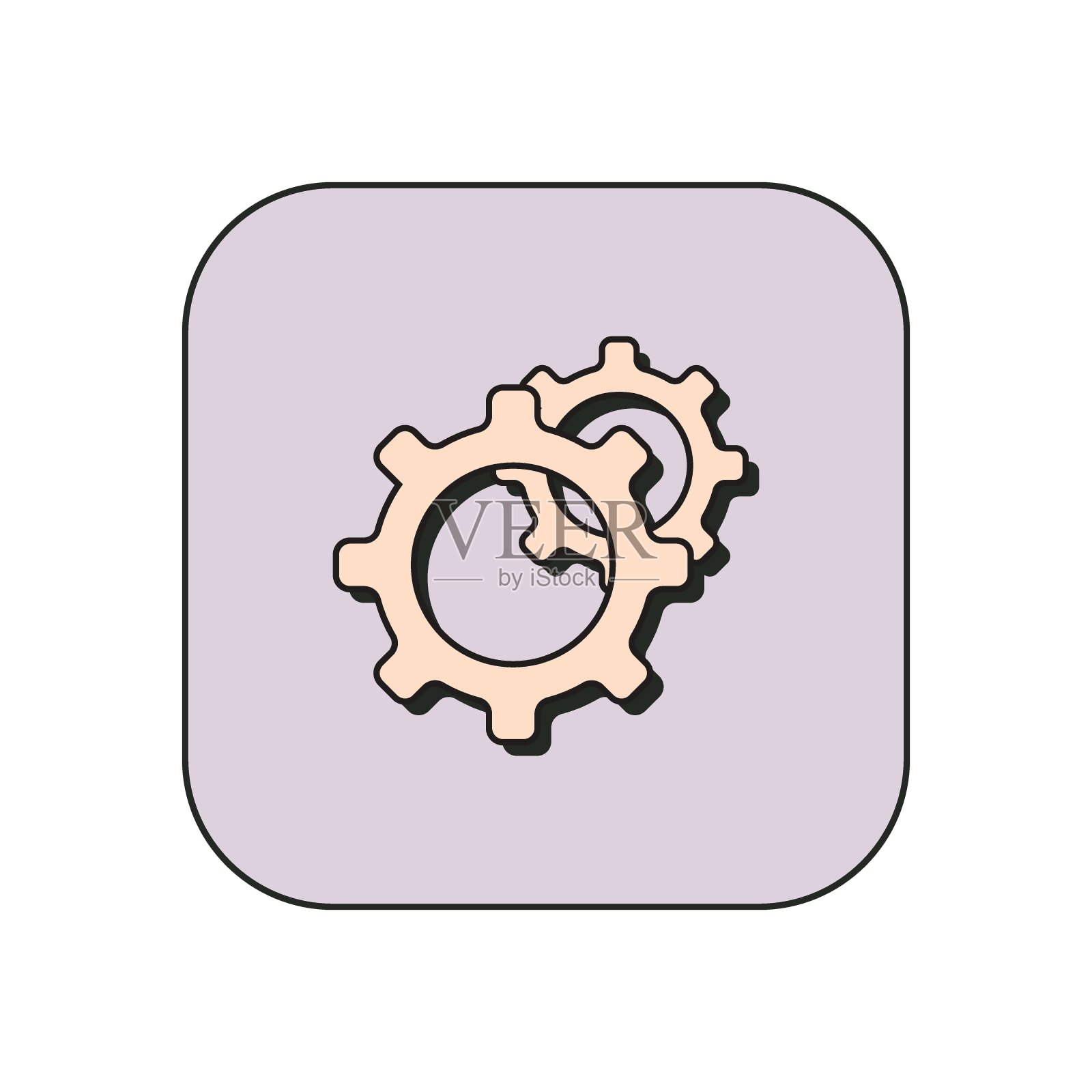 设置颜色图标。复古风格,平面,矢量,孤立。图标素材