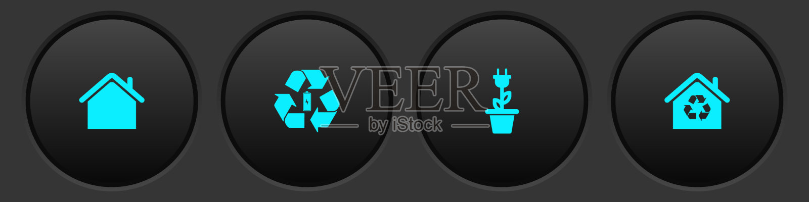 设置家用电池,循环节电图标素材