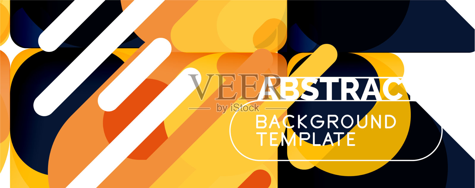 平面的几何圆形形状和动态的线条插画图片素材