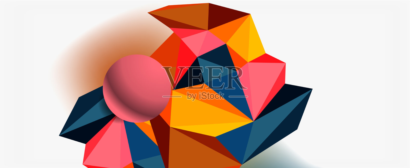 新潮的3d几何构图设计模板插画图片素材