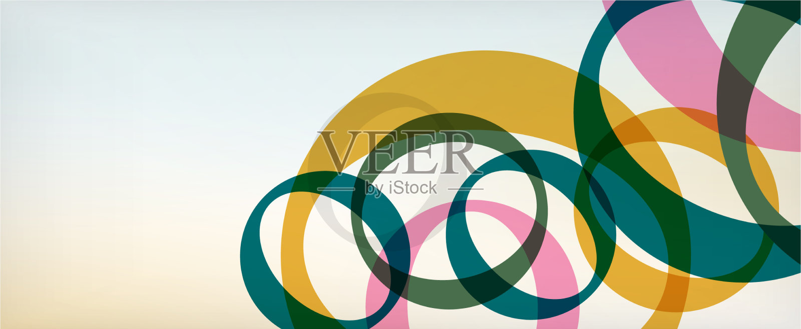 环形几何形状o字母重复插画图片素材