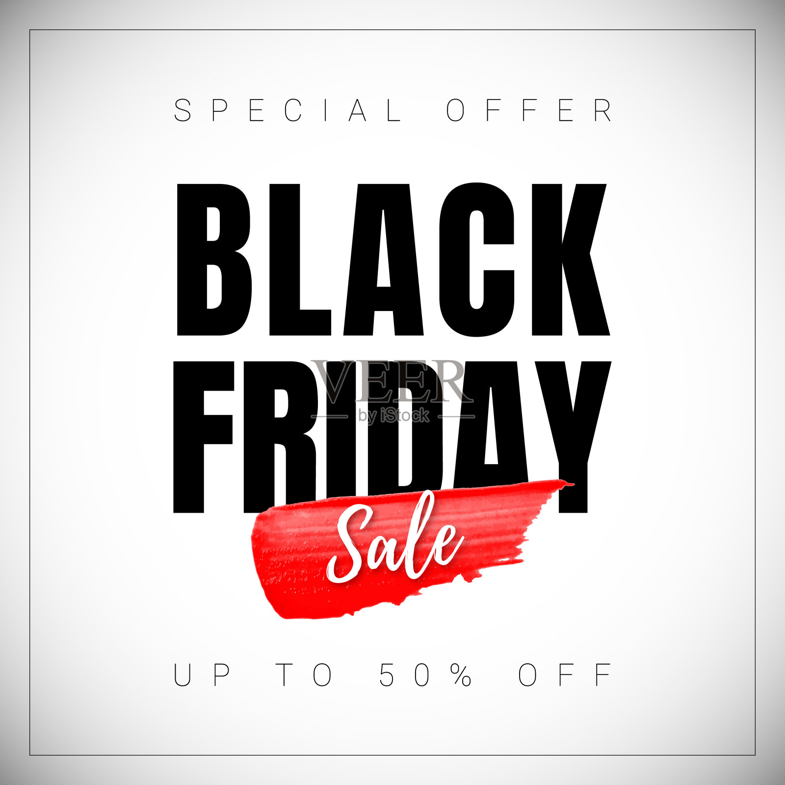 黑色星期五,红色笔画的白色横幅设计元素图片