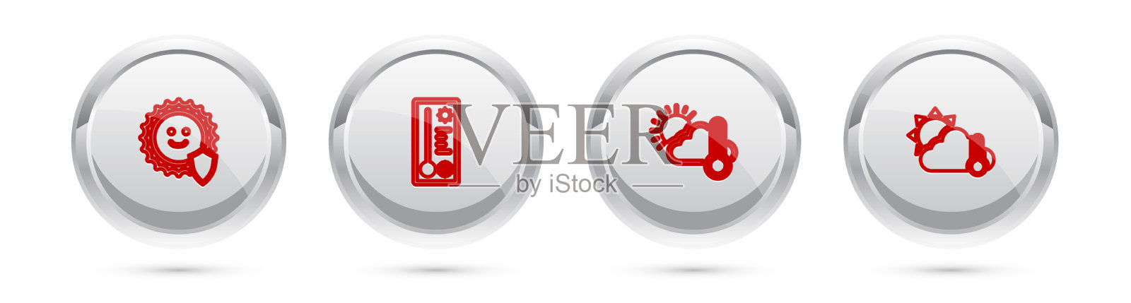 设防紫外线气象温度计行图标素材