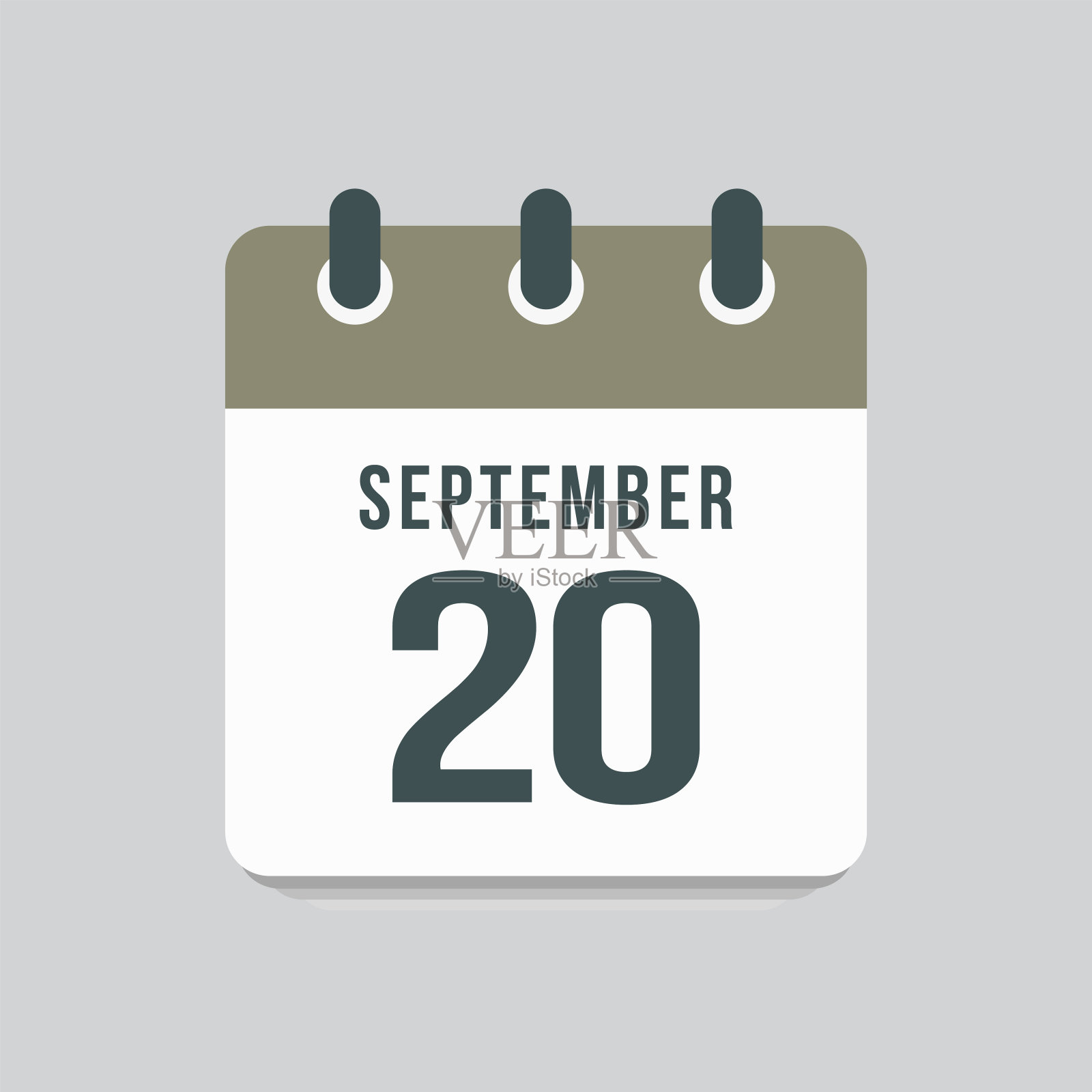 图标日日期9月20日,日历页模板插画图片素材