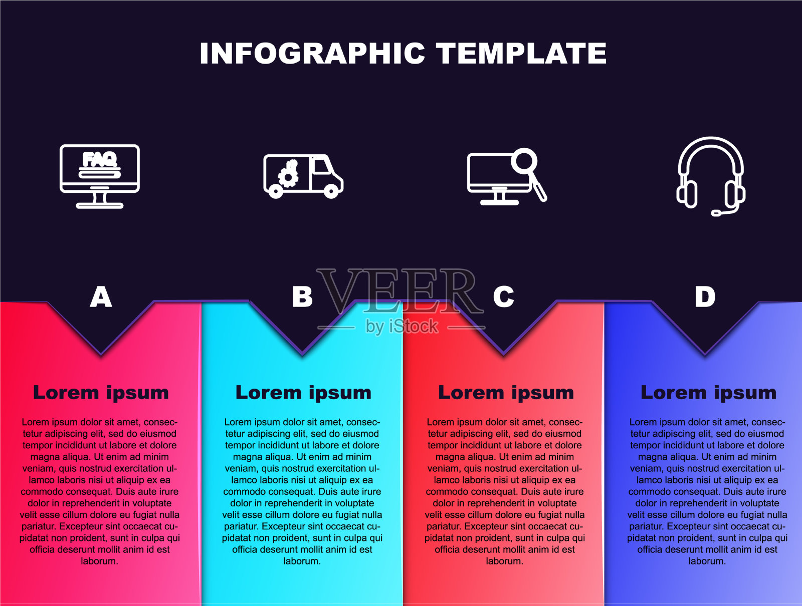 设置线路监视器,提供常见问题信息图标素材