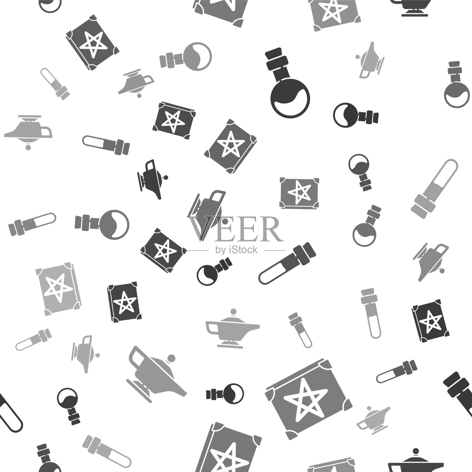 装瓶爱情药水古老的魔法书图标素材