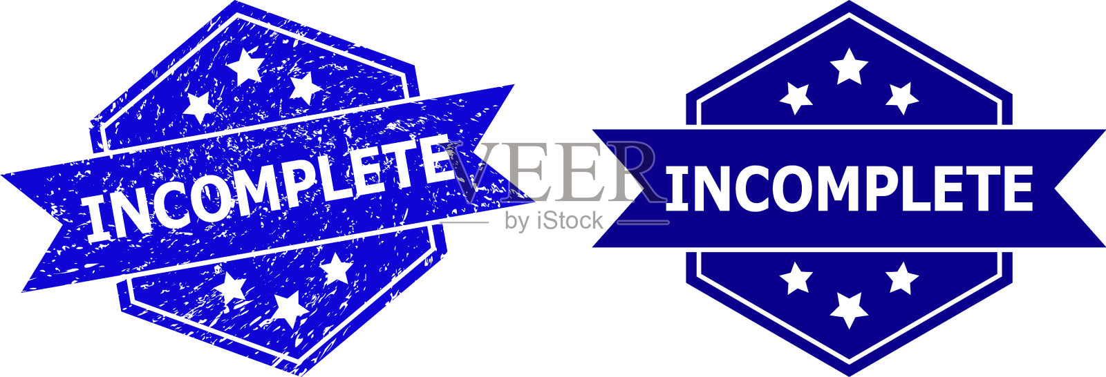 六角形不完整水印与不洁插画图片素材