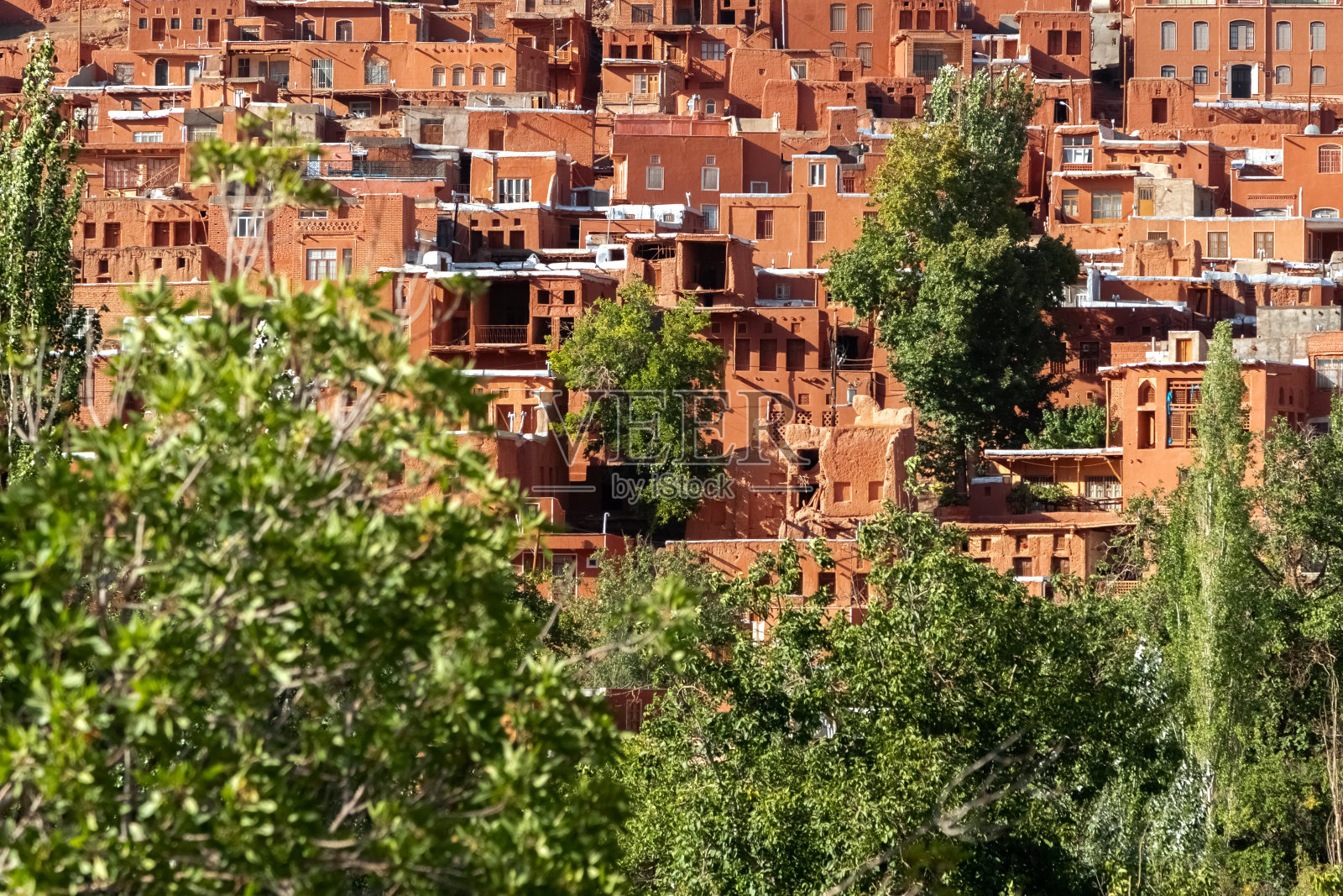 伊朗山区的阿比扬奈村照片摄影图片