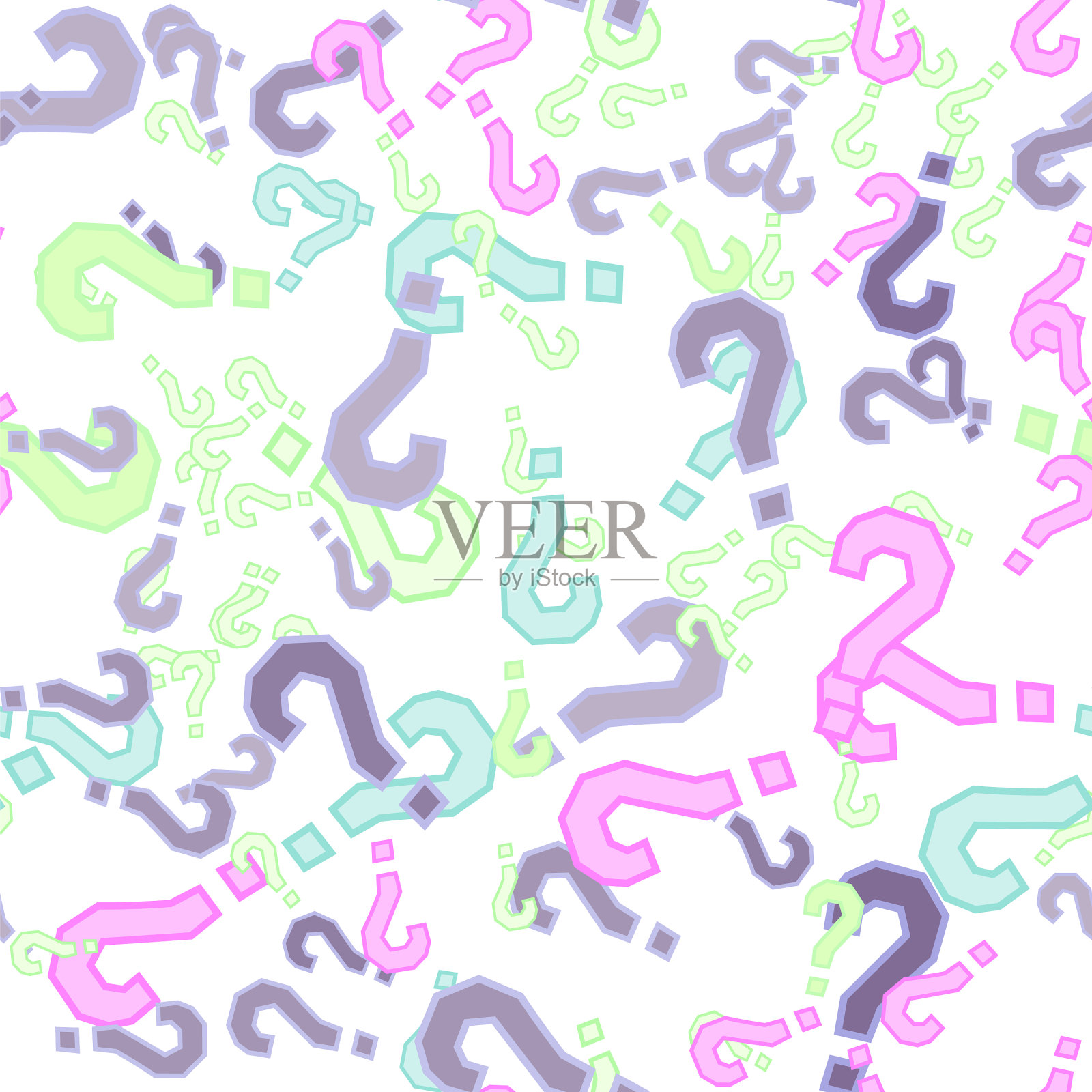 问答无缝模式疑问句常见问题插画图片素材