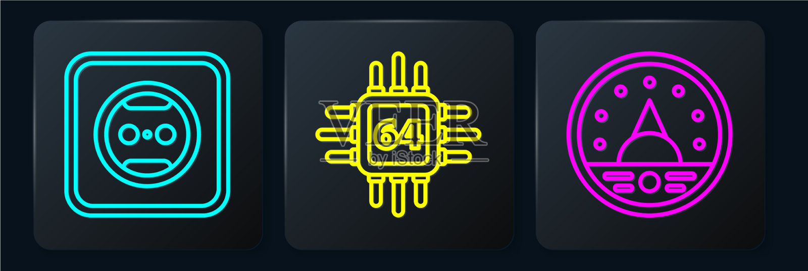 设线路插座安培表图标素材