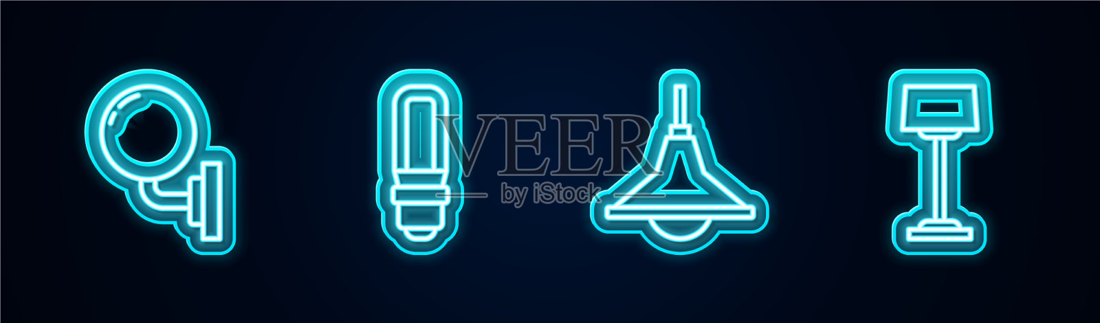 设置线壁灯或壁灯灯泡图标素材