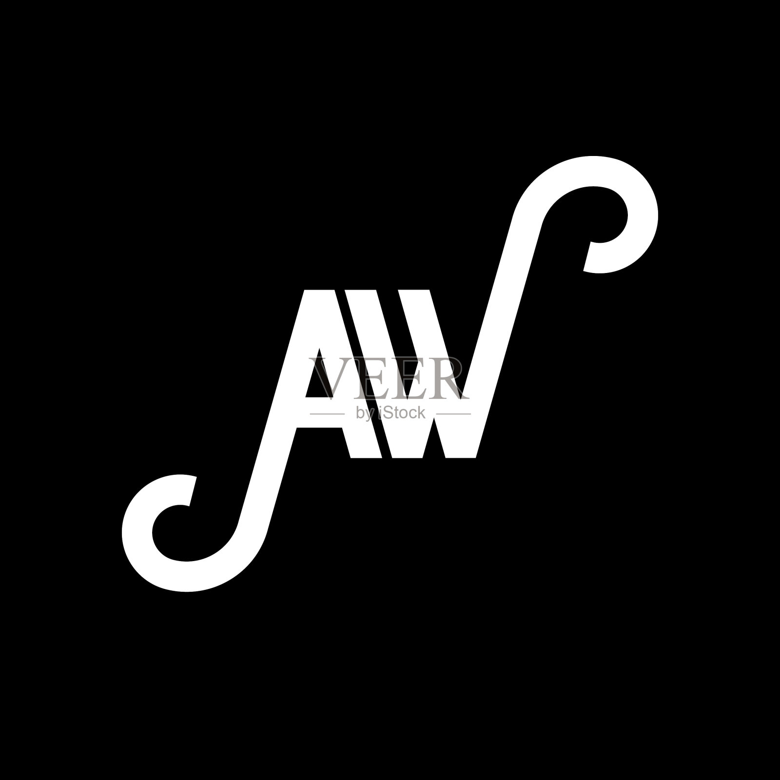 字母logo设计在黑色底纹上插画图片素材