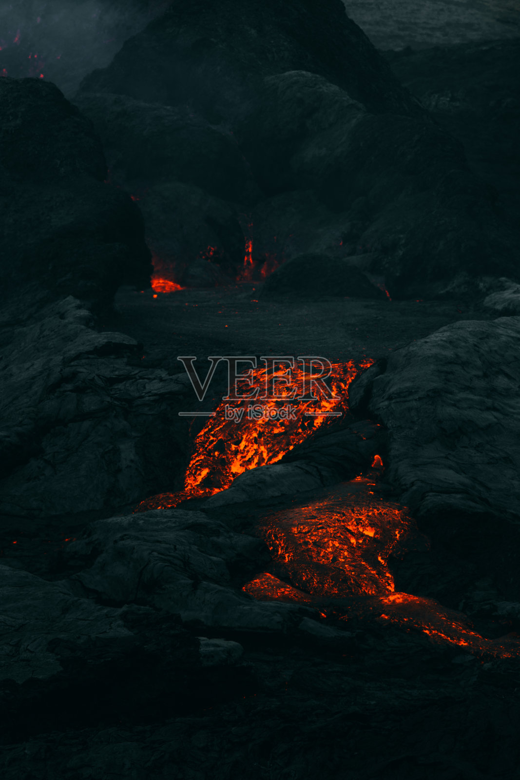 冰岛Fagradalsfjall火山喷发的壮观景象照片摄影图片