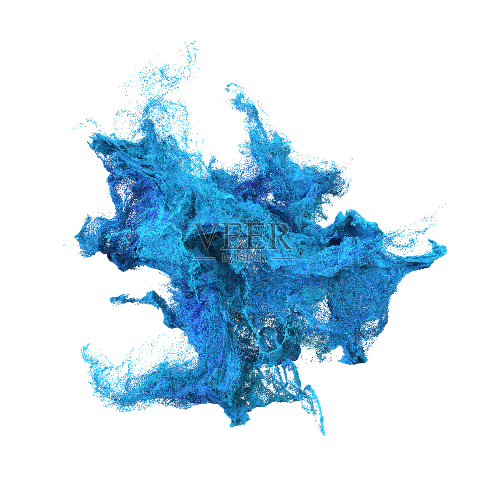 色彩鲜艳的蓝色颗粒照片摄影图片