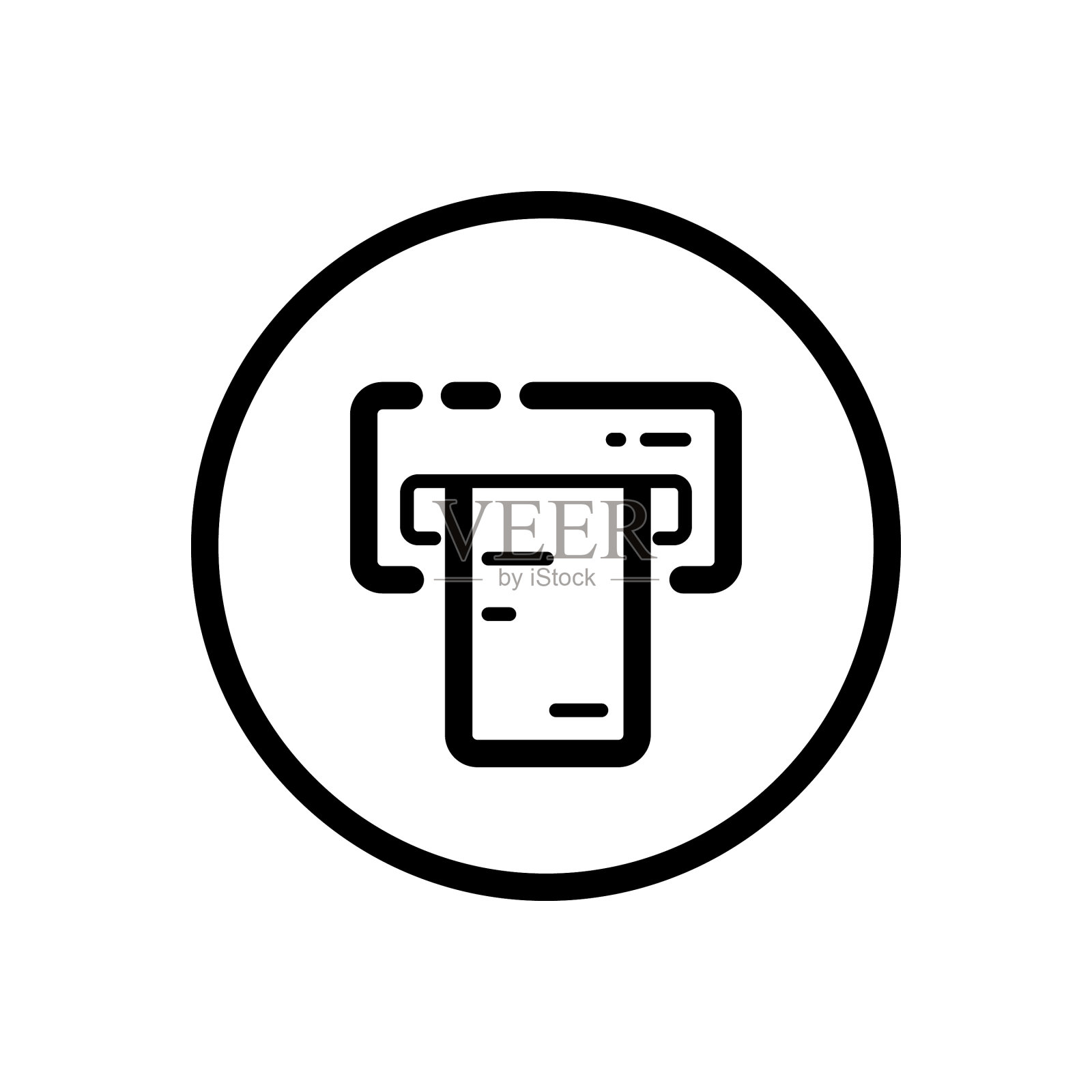 自动售票机插入和购买图标素材