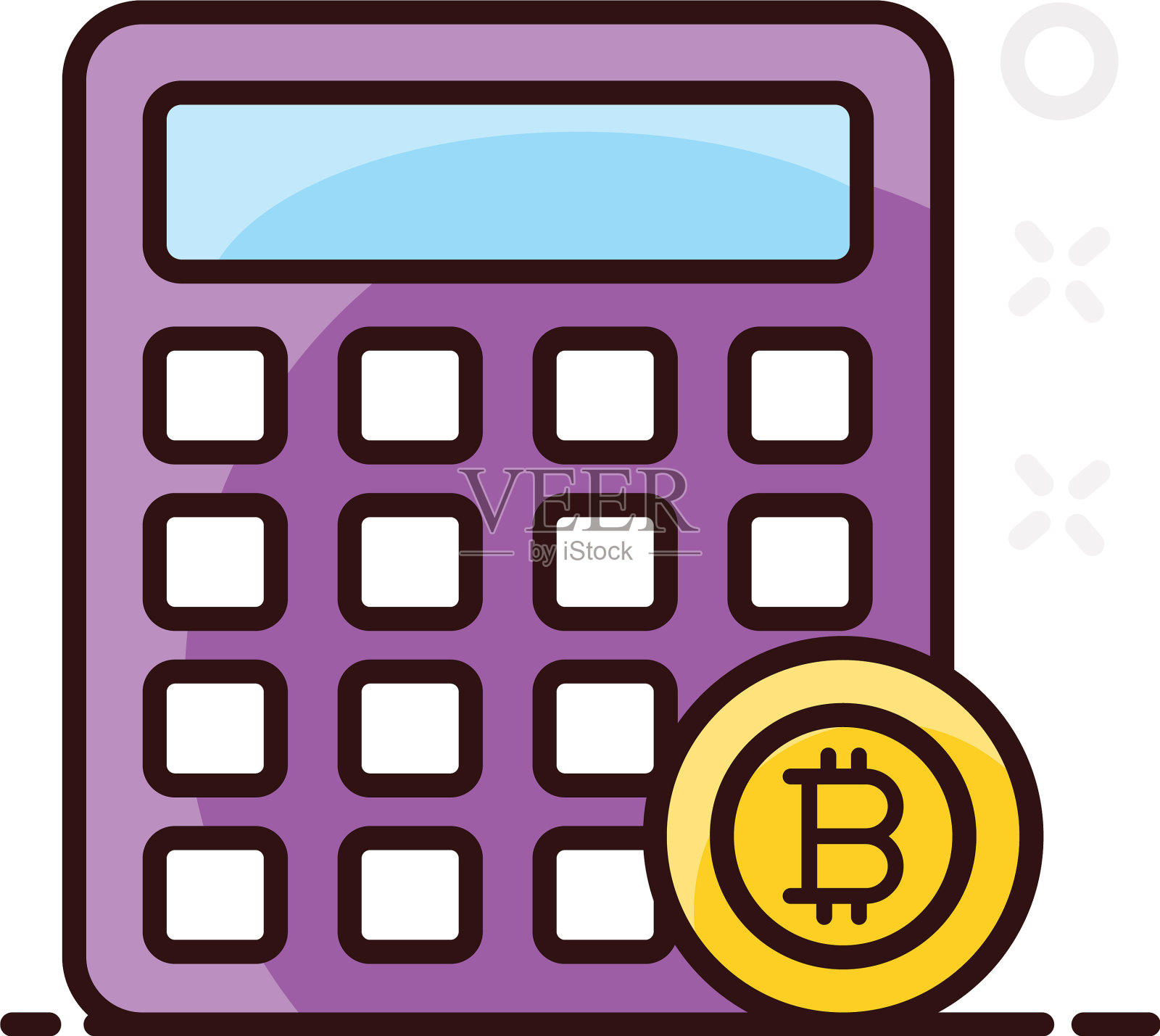 比特币计算插画图片素材