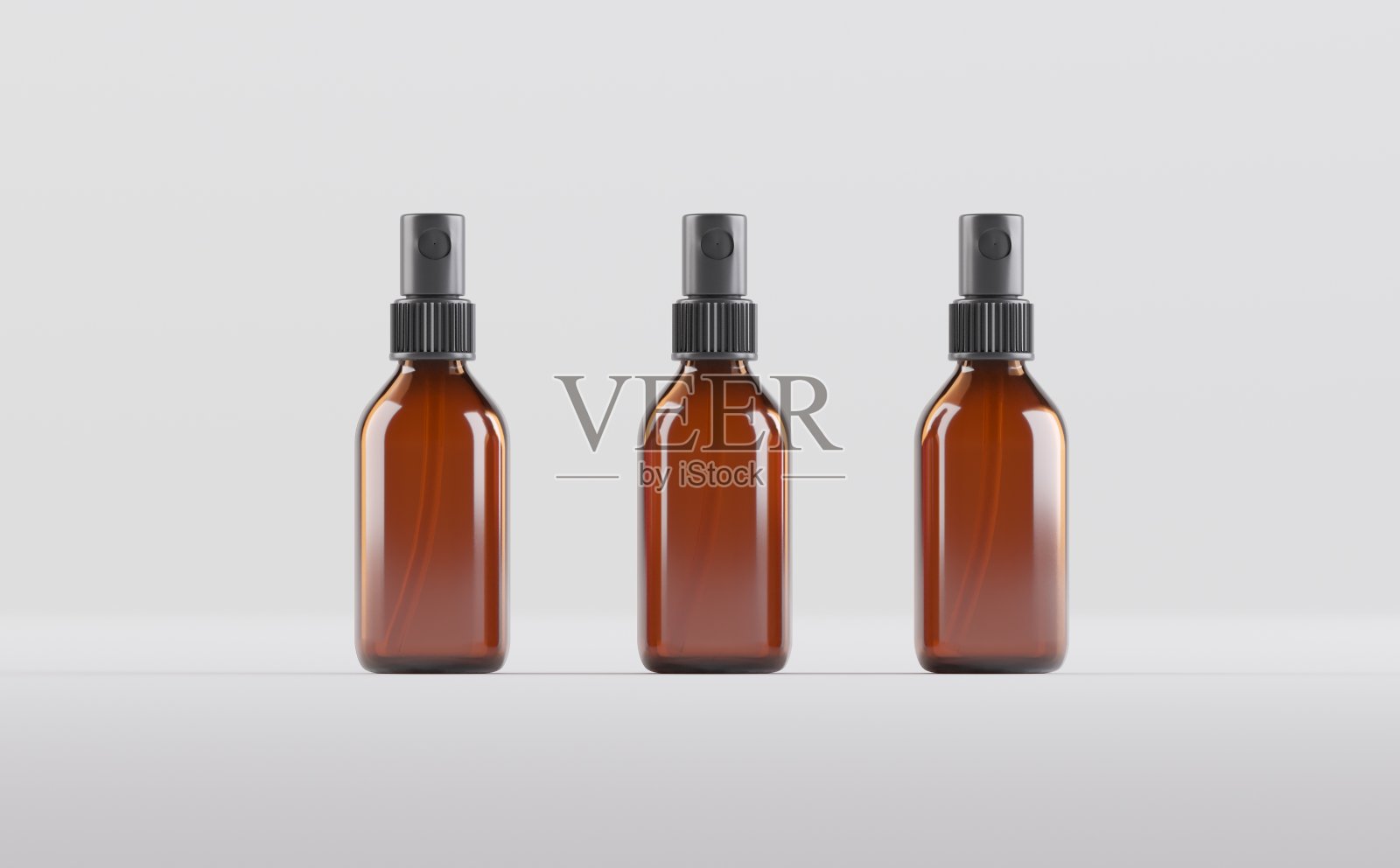 琥珀玻璃喷雾瓶模型3D插图照片摄影图片