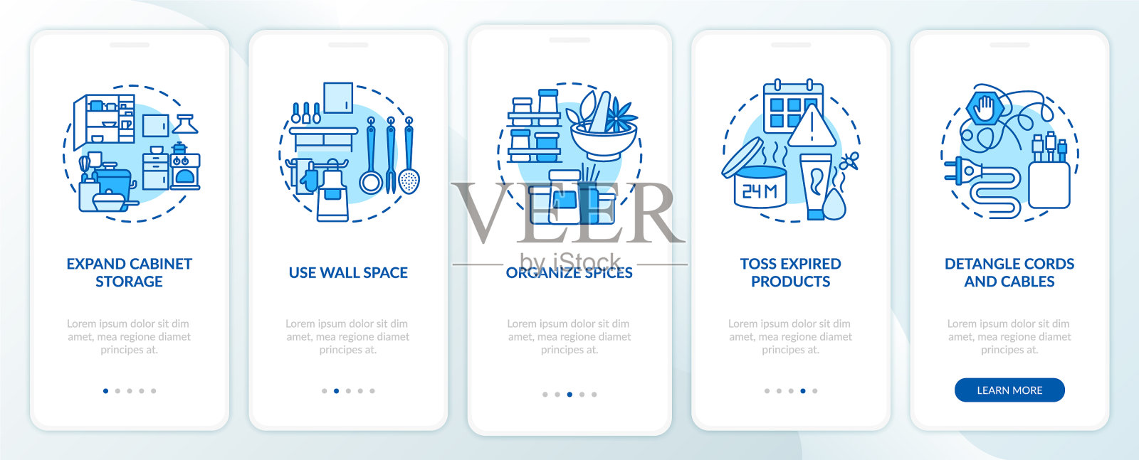 移动应用页面上的清理提示插画图片素材