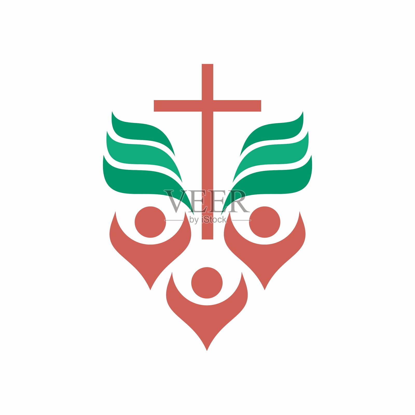 基督教的插图。教堂的标志。在基督里合一。基督的门徒。插画图片素材