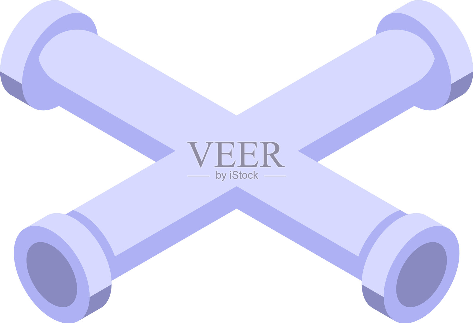 下水道十字管图标等距样式插画图片素材