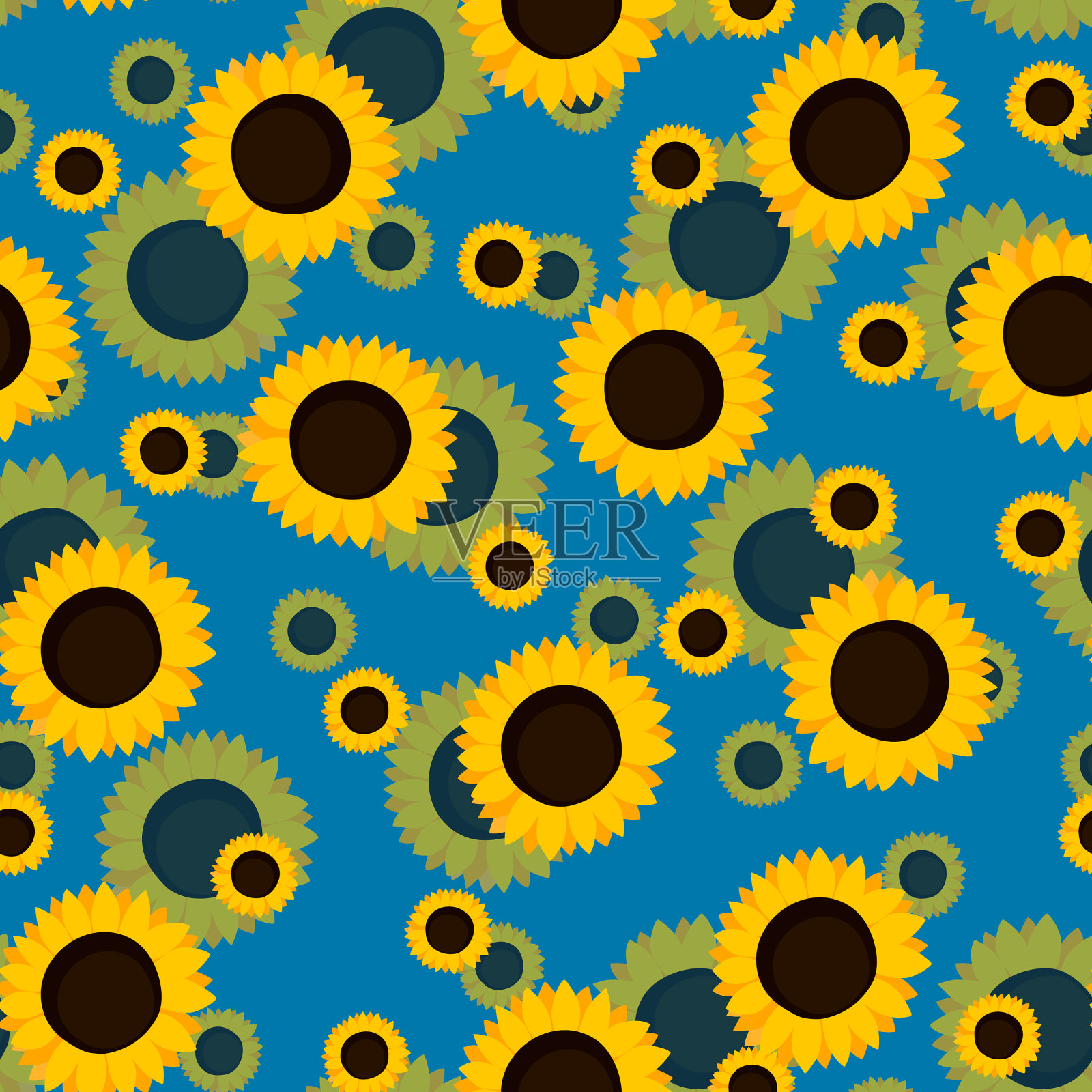 夏天五颜六色的无缝图案配上橙色插画图片素材