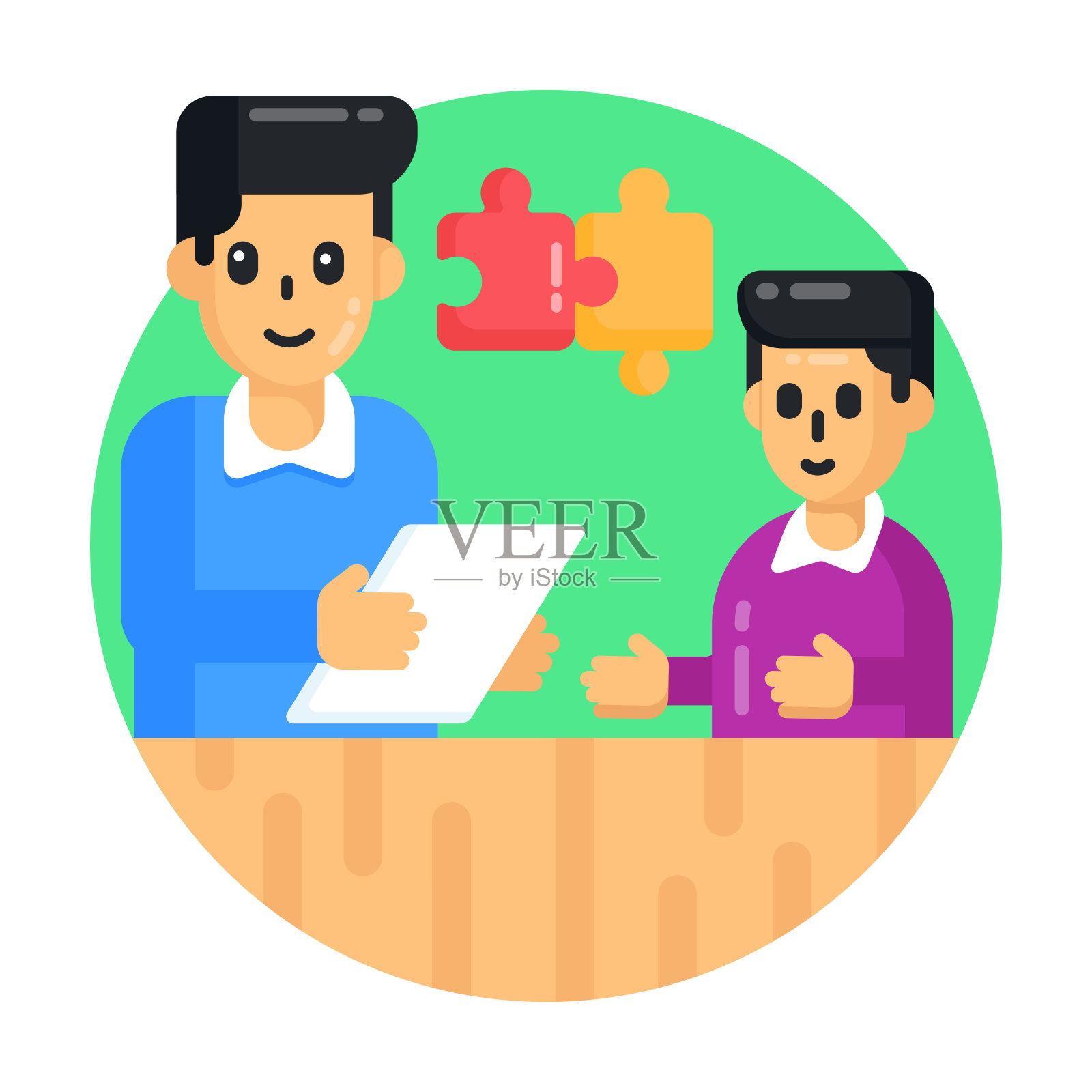 孤独症插画图片素材