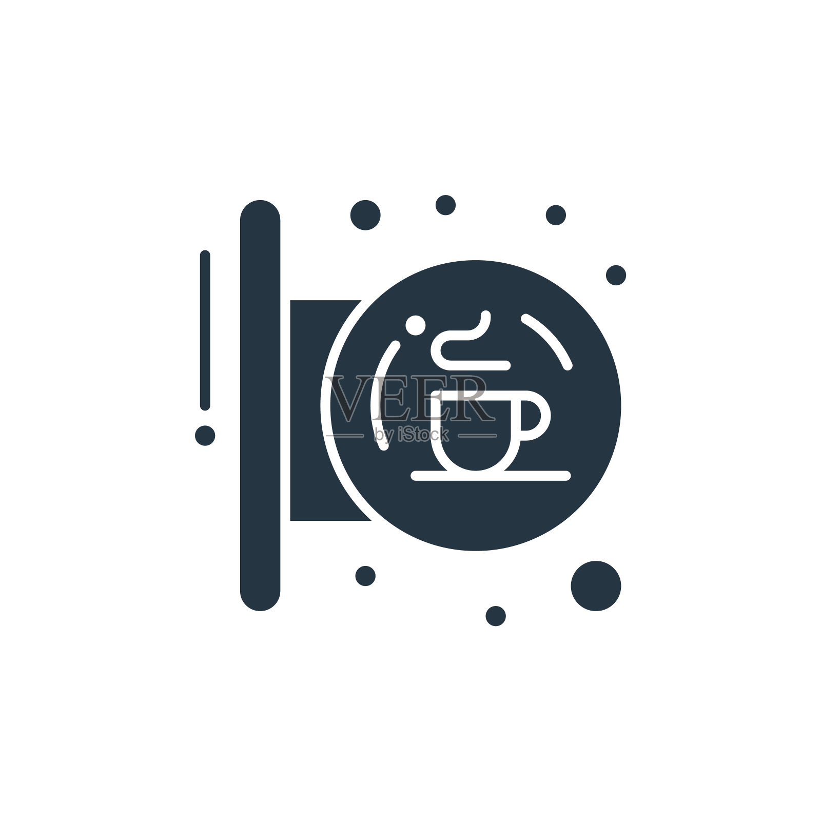 招牌图标。字形招牌图标用于网站设计和移动,应用程序开发,打印。招牌图标从充满咖啡店收集孤立的白色背景。图标素材