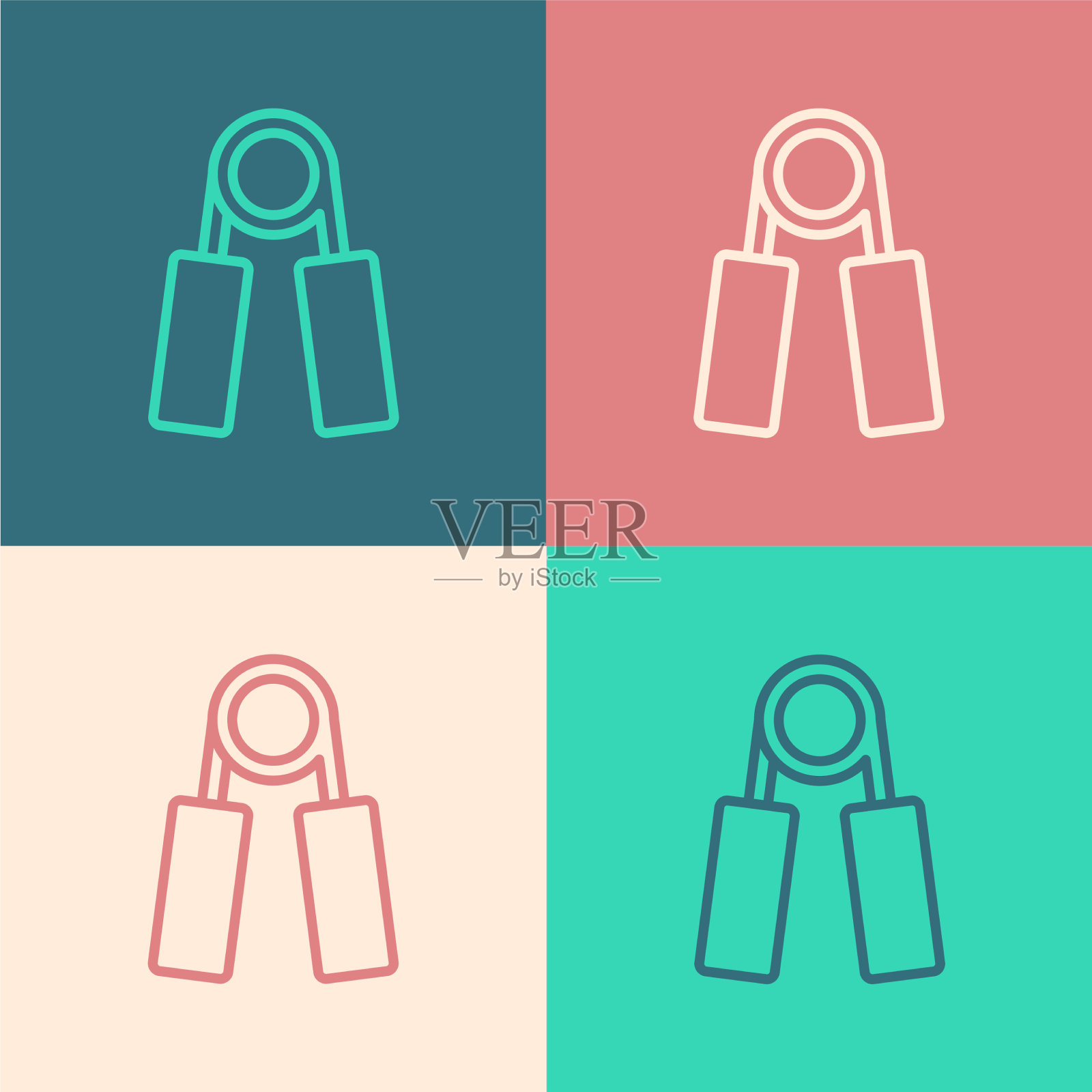 波普艺术线运动扩展器图标孤立的颜色图标素材