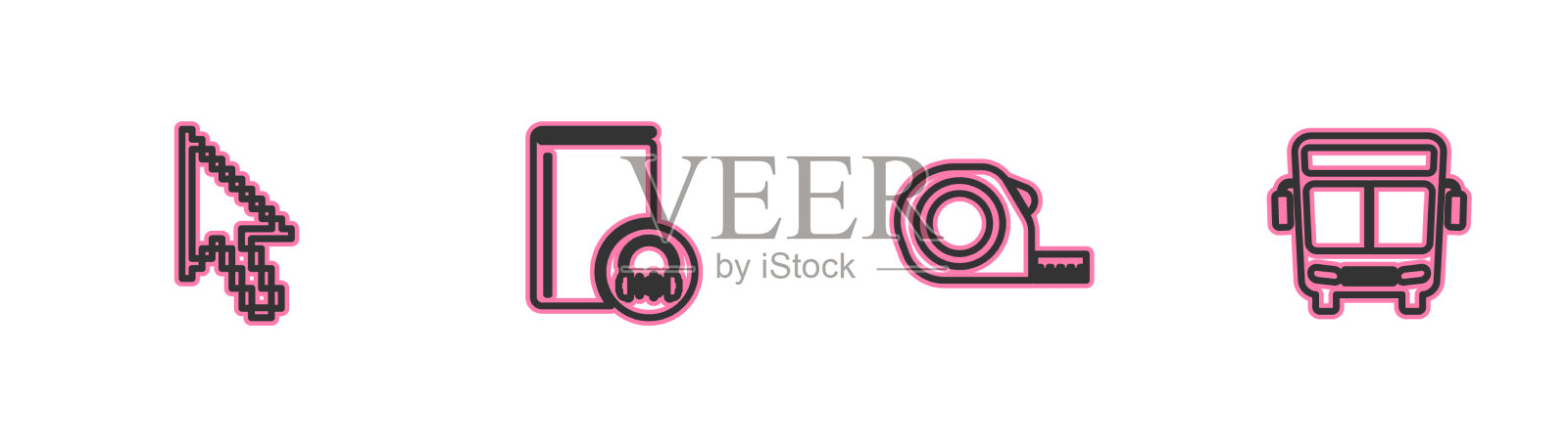 设置行像素箭头光标轮盘赌构造图标素材