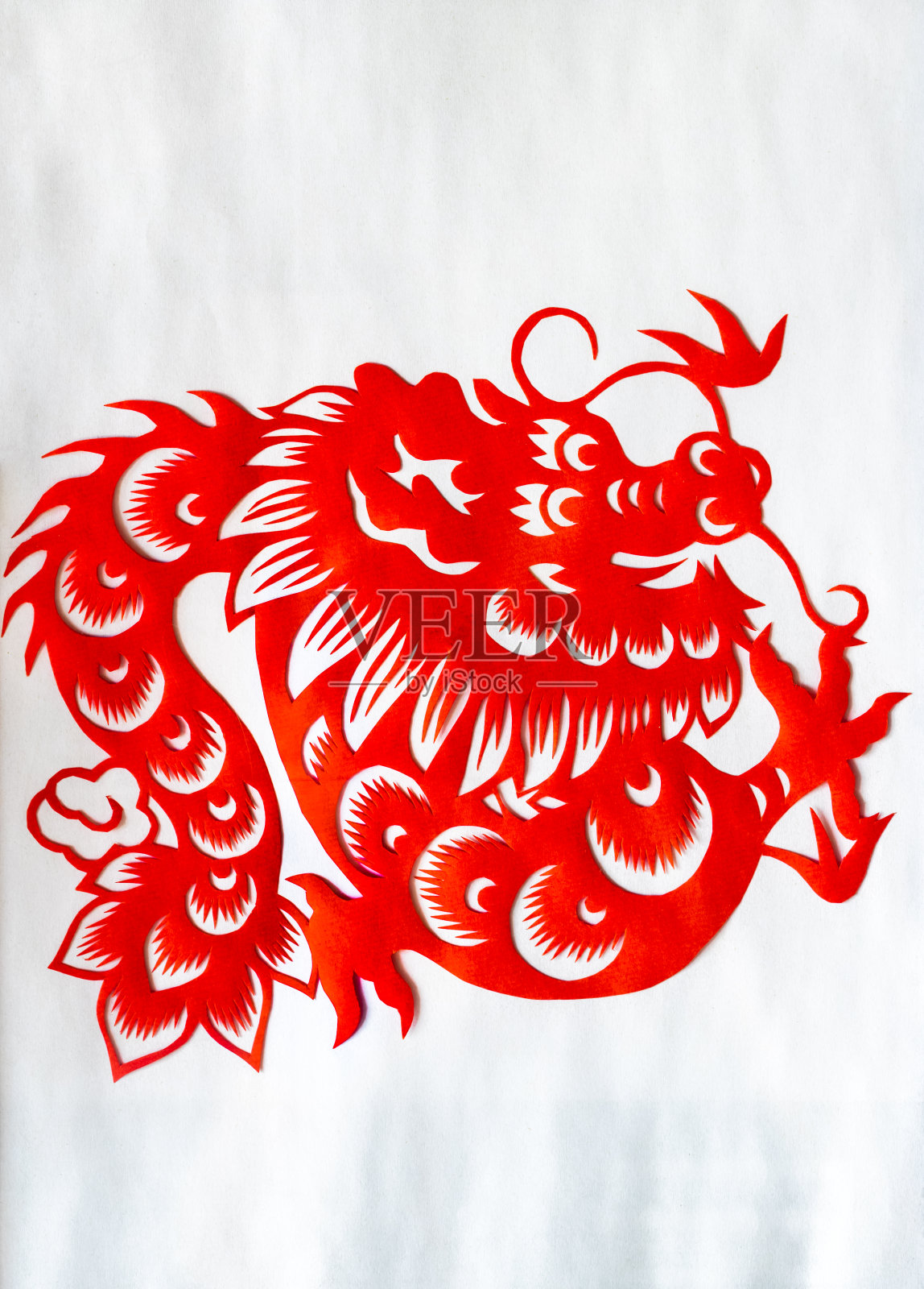 中国传统剪纸,龙,生肖照片摄影图片