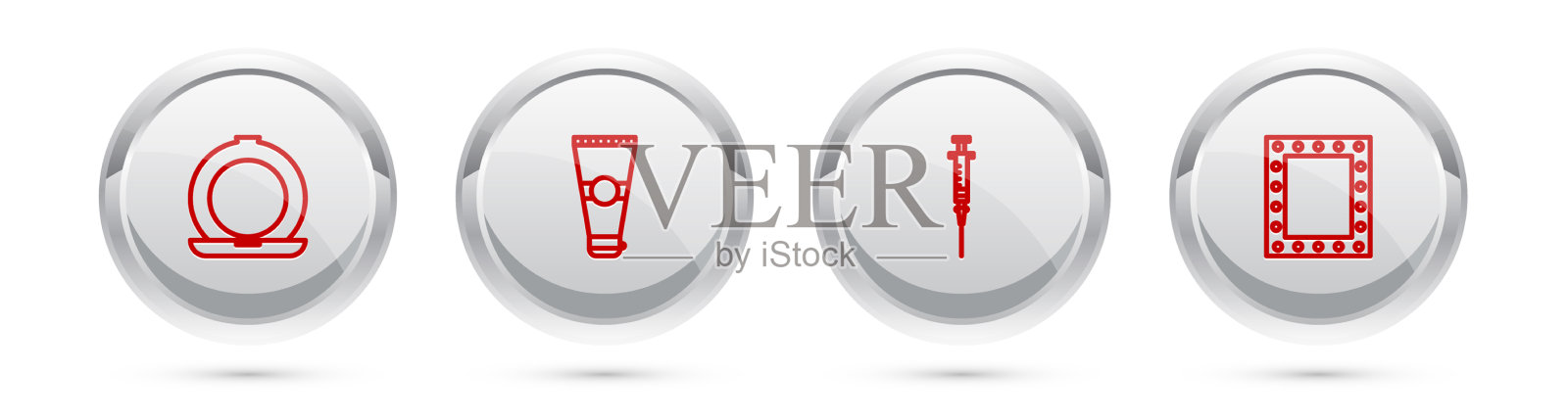 用化妆粉和镜子乳液插画图片素材