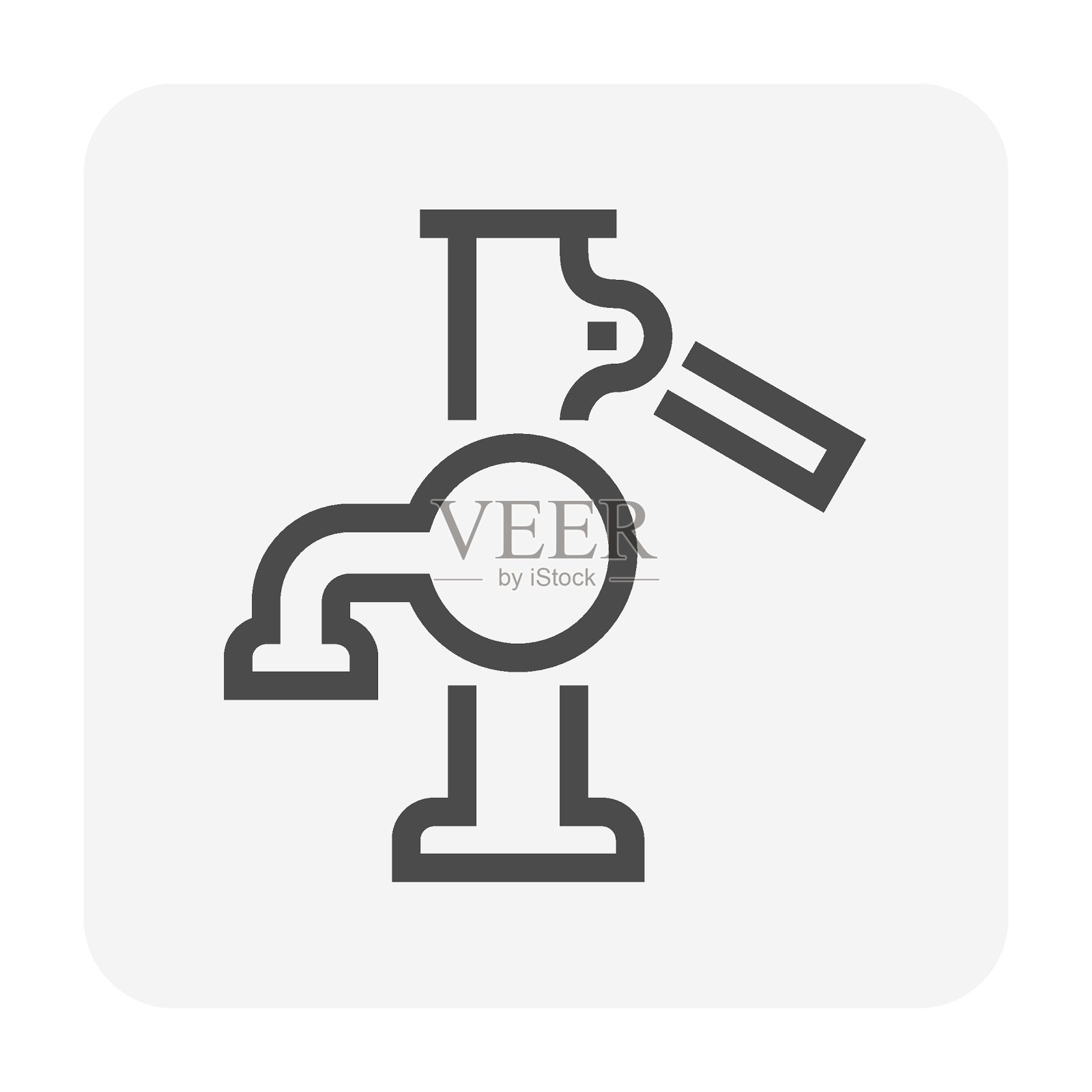 深井手泵矢量图标设计。用于农村干旱地区浅深钻孔抽吸地下水。插画图片素材