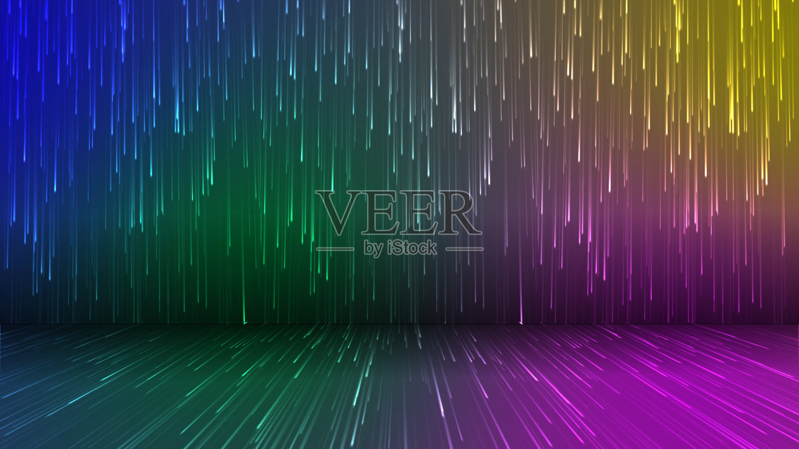 发光的霓虹灯隧道。抽象的无缝的背景。荧光紫外线照片摄影图片