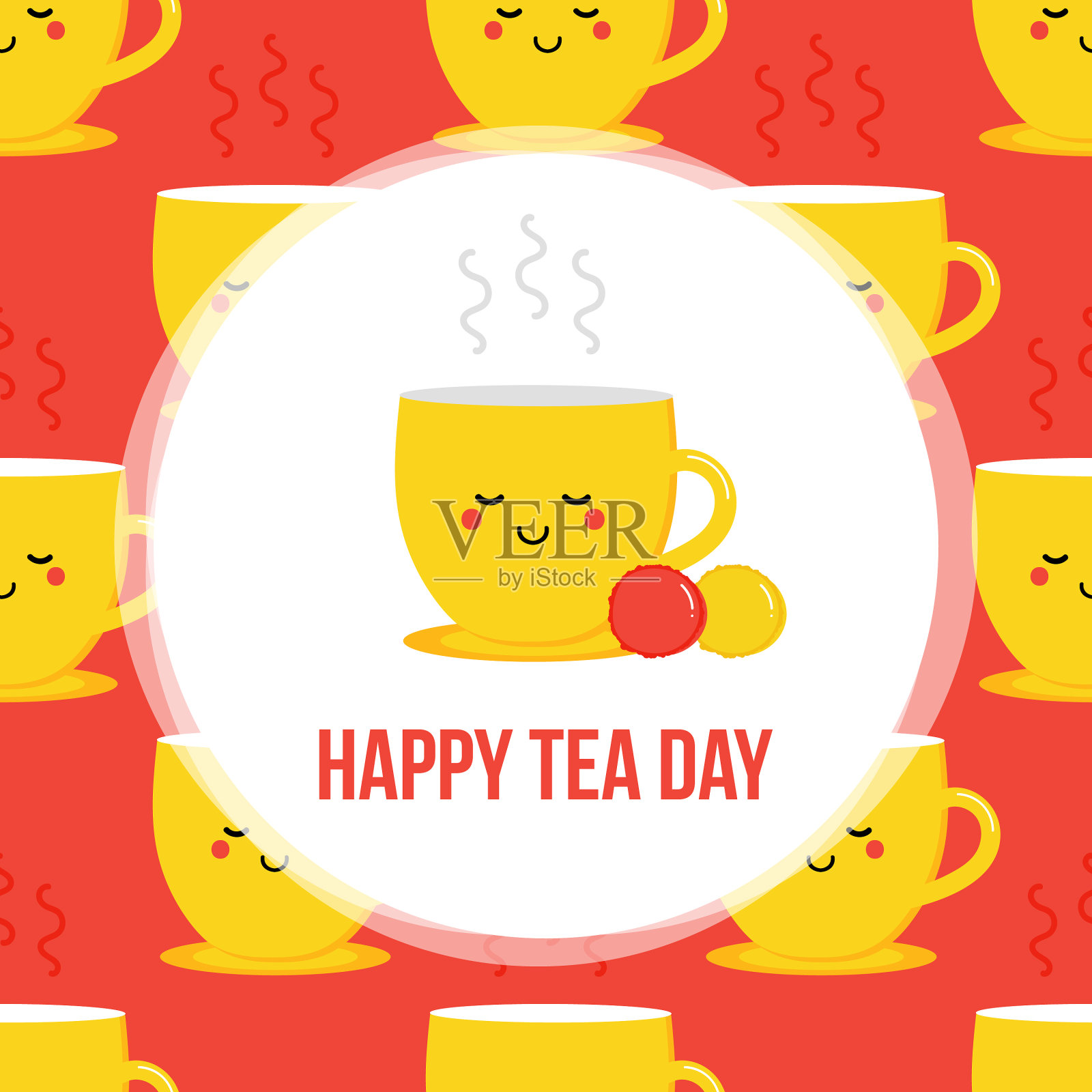茶日快乐卡插画图片素材