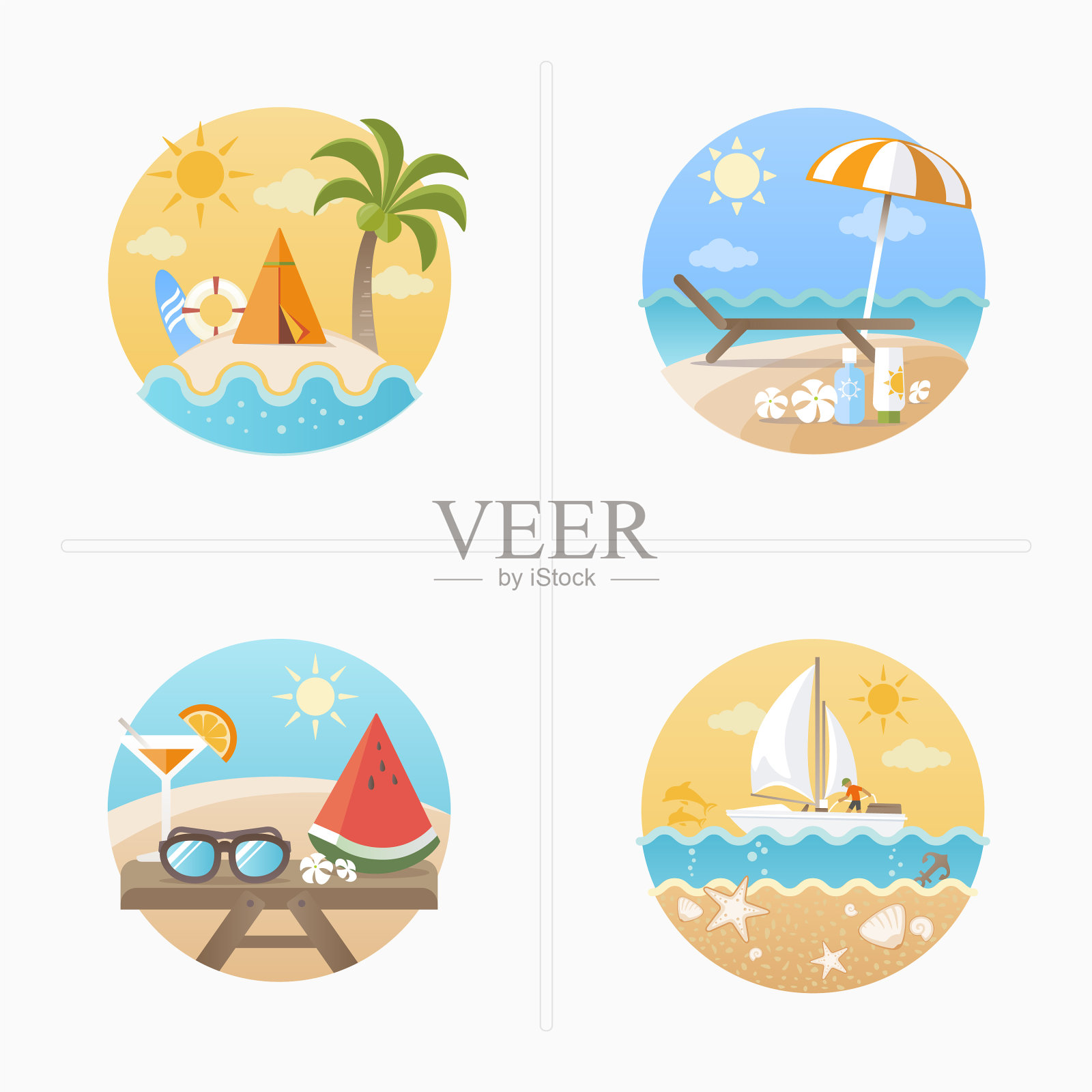 夏季假日图标套装图标素材