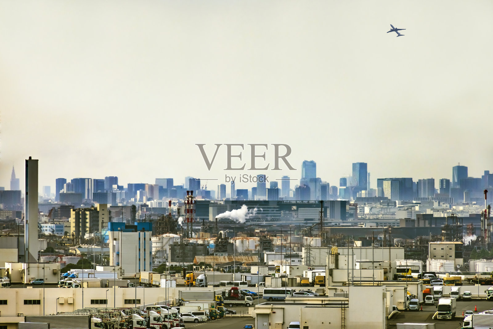 从川崎工业区看城市照片摄影图片