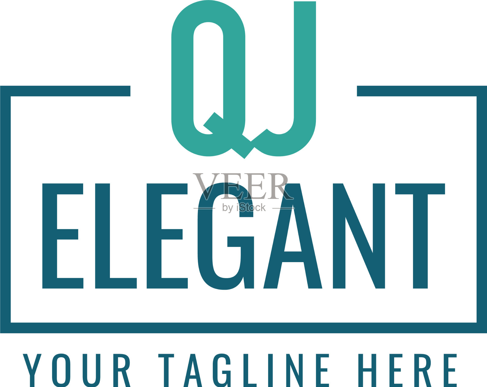 首字母qj盒子字母组合简单的标志插画图片素材