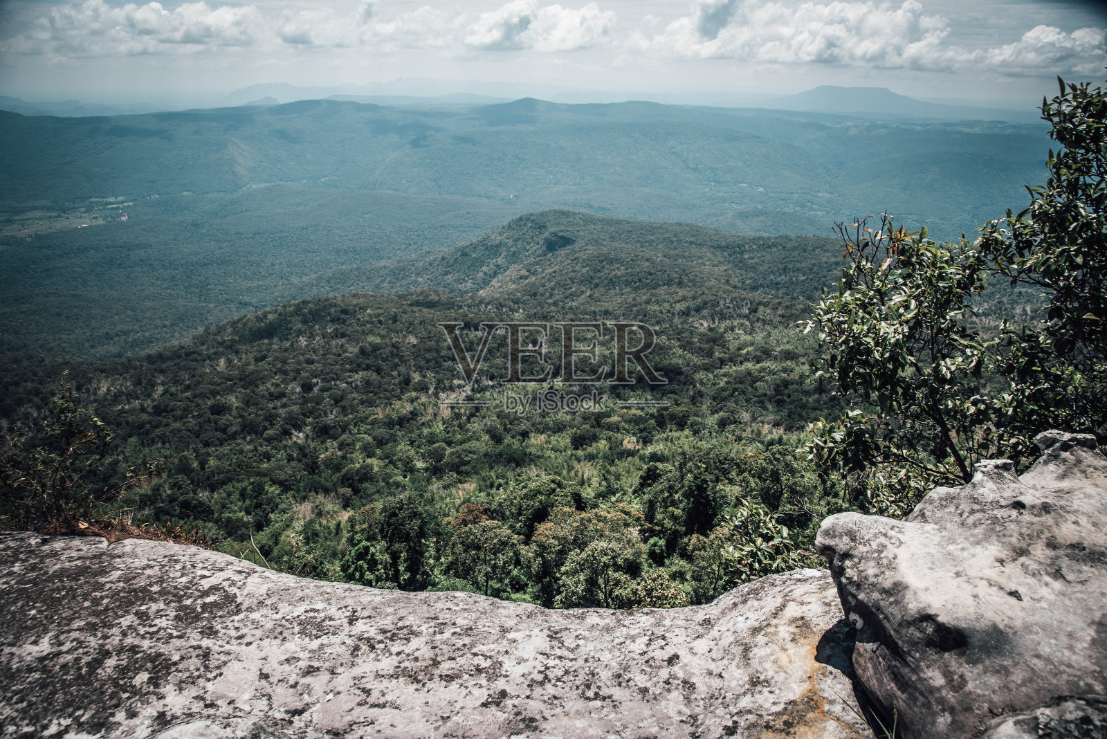 在Phu Kradueng, Loei省的自然步道上的Pha Yeab Mek Cliff观点照片摄影图片