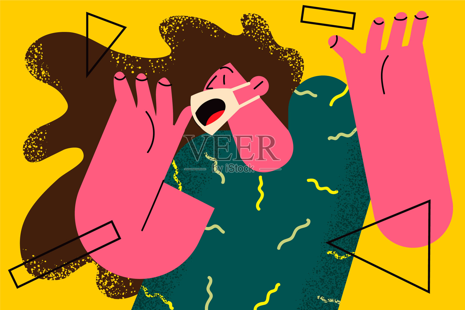 震惊流行病震惊情绪概念插画图片素材