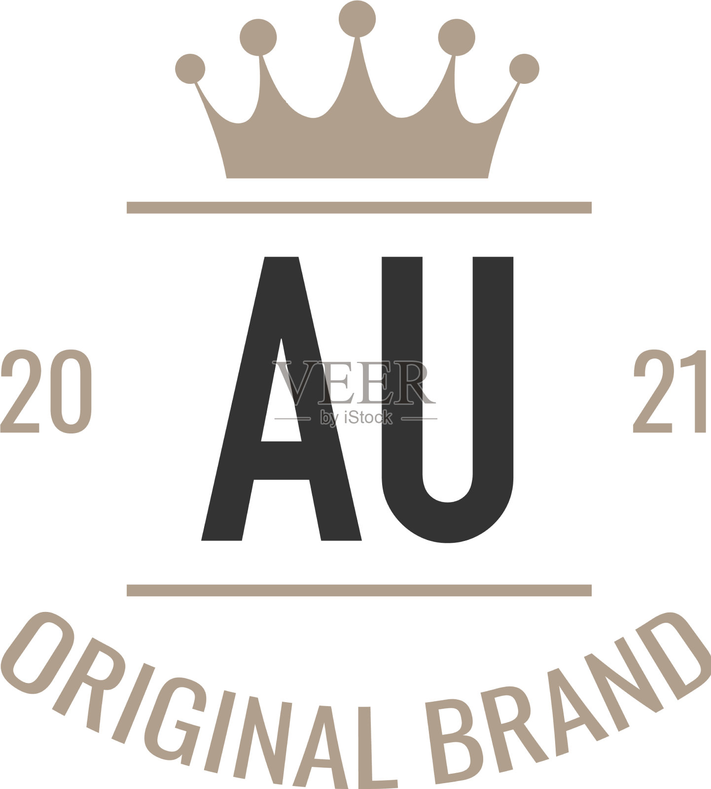 首字母au king标志设计模板插画图片素材