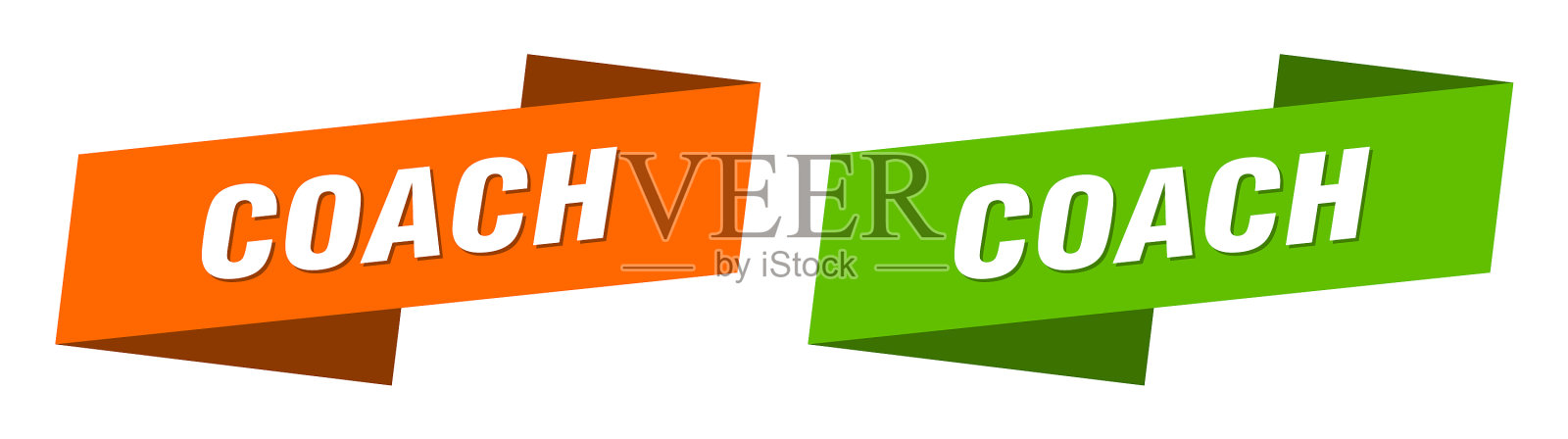 教练旗帜教练丝带标签标志设置插画图片素材