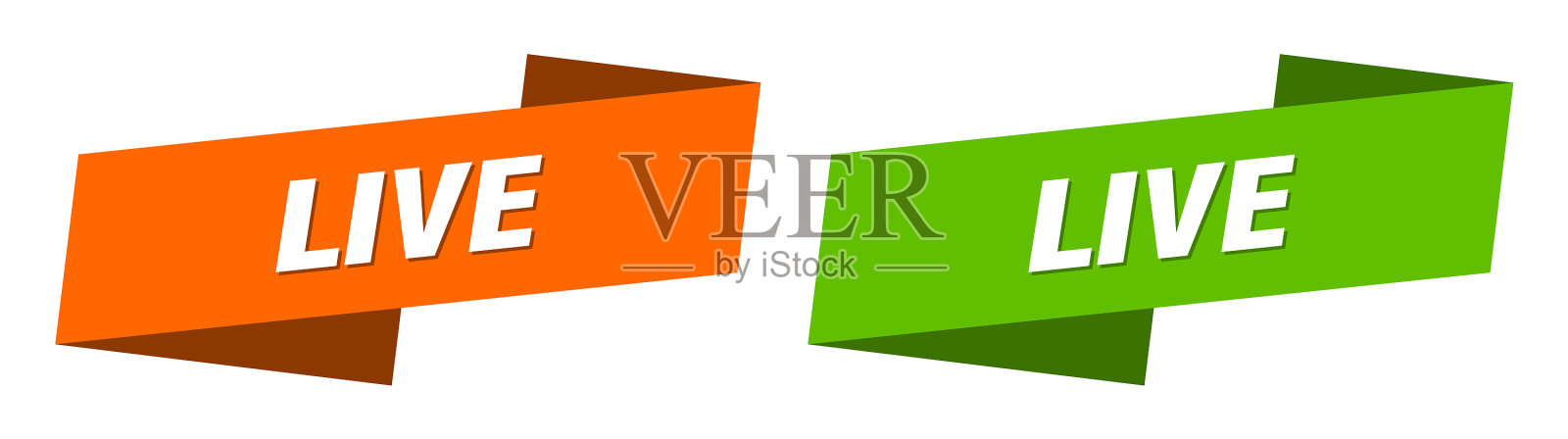 现场横幅现场丝带标签现场标识集插画图片素材