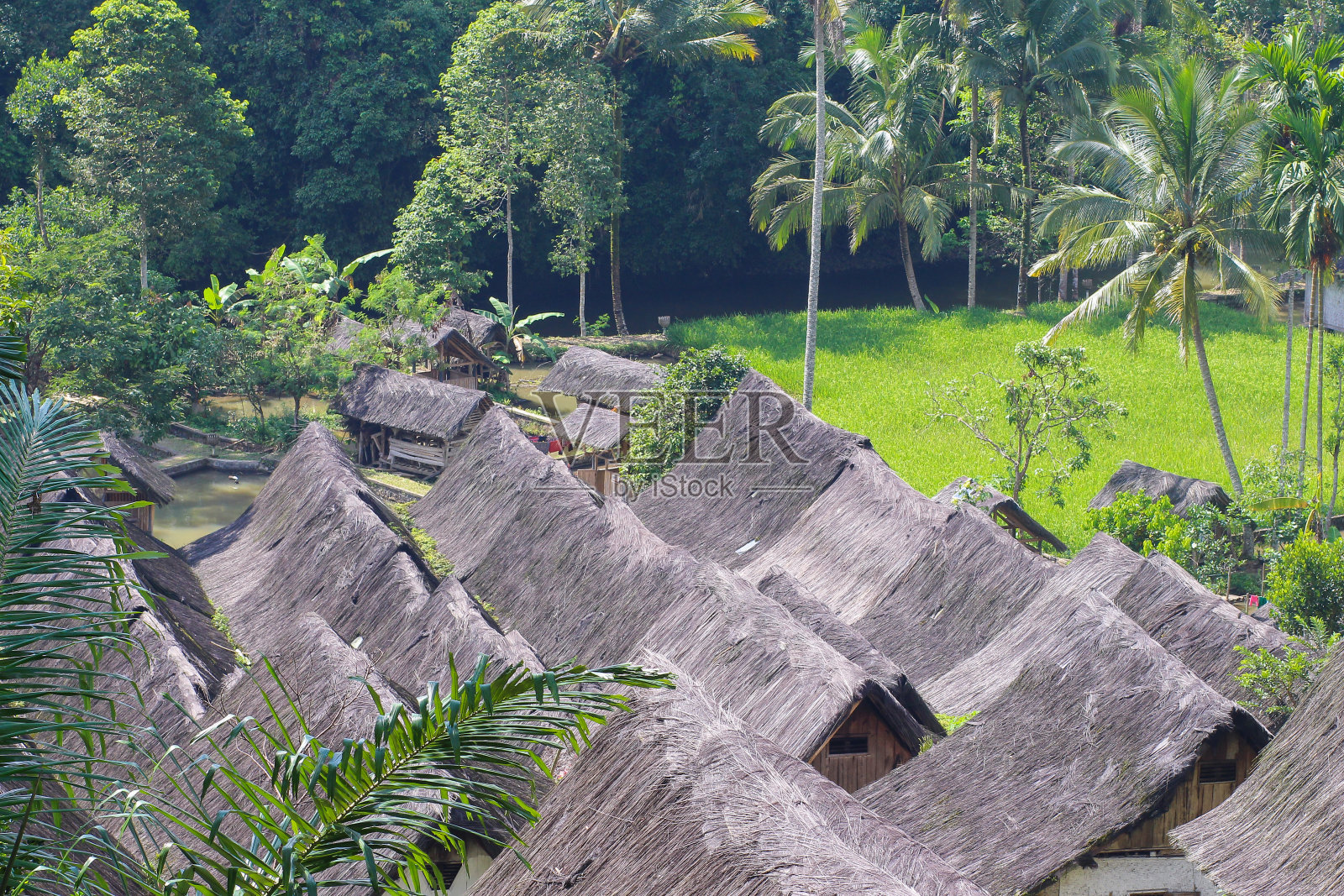 Kampung Naga或龙村是一个传统的sundanis小村庄,位于印度尼西亚西爪哇省Tasikmalaya Regency Salawu区的negasari村照片摄影图片